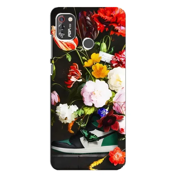 Чехол с принтом «Nike цветы» для TECNO POP 4 Pro