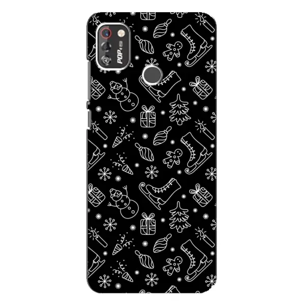 Чехол с принтом «Новогодний фон» для TECNO POP 4 Pro