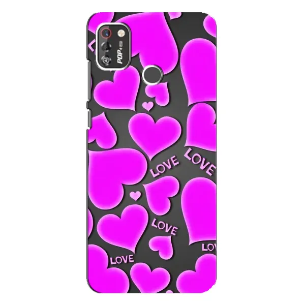 Чехол с принтом «Pink hearts» для TECNO POP 4 Pro Чехол с принтом «Pink hearts» для TECNO POP 4 Pro
