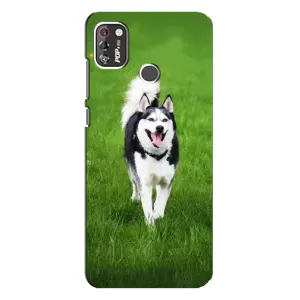 Чохол з Хаскі TECNO POP 4 Pro - (AlphaPrint) (Радісний Хаскі)
