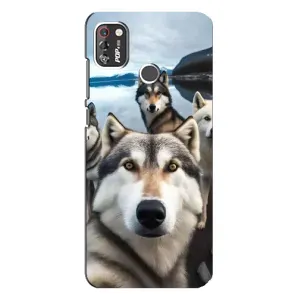 Чохол з Хаскі TECNO POP 4 Pro - (AlphaPrint) (Селфі Хаскі)