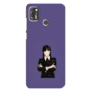 Чохли Венсдей на TECNO POP 4 Pro Уенсдей (AlphaPrint) (Венздей у чорному)