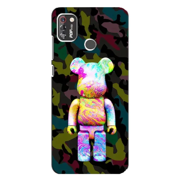 Чохол з принтом «Яскравий Bearbrick» для TECNO POP 4 Pro