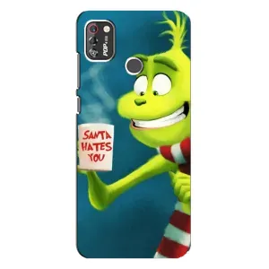 Різдвяні Чохли для TECNO POP 4 Pro (VPrint) (Зелений Грінч)