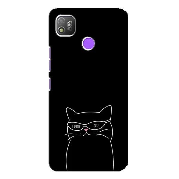 Чехол с принтом «Равнодушный кот» для TECNO POP 4 Чехол с принтом «Равнодушный кот» для TECNO POP 4