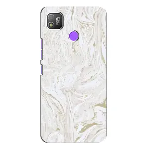 Мраморный чехол на TECNO POP 4 (VPrint) (Белый мрамор)
