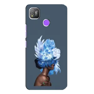 Чехлы (ART) Цветы на TECNO POP 4 (VPrint) (Цветы на голове)