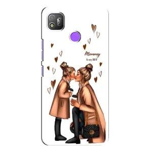 Чехол с печатью для TECNO POP 4 - (Мама с ребенком) (AlphaPrint) (Дочка и мама)