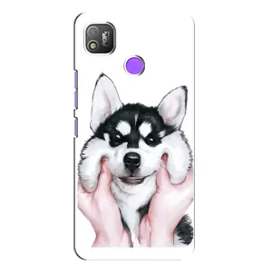 Чехлы с собаками для TECNO POP 4 (VPrint) (Довольный Хаски)