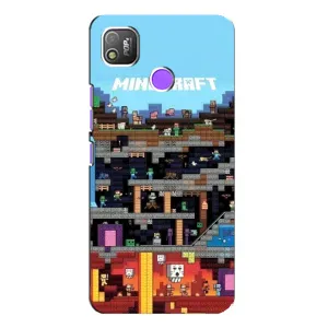 Чехол Майнкрафт на TECNO POP 4 (AlphaPrint) Minecraft (фон Minecraft)