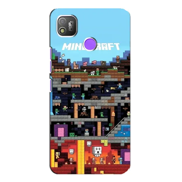 Чохол з принтом «фон Minecraft» для TECNO POP 4