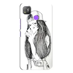 Чехол с печатью для TECNO POP 4 - (Мода) (AlphaPrint) (Фото девочки)
