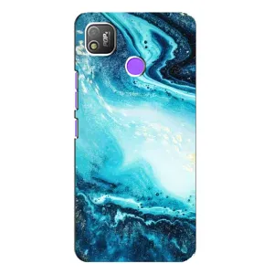 Мраморный чехол на TECNO POP 4 (VPrint) (Голубой мрамор)