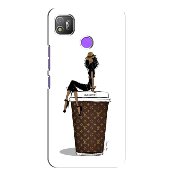 Чохол з принтом «кава LOUIS VUITTON» для TECNO POP 4