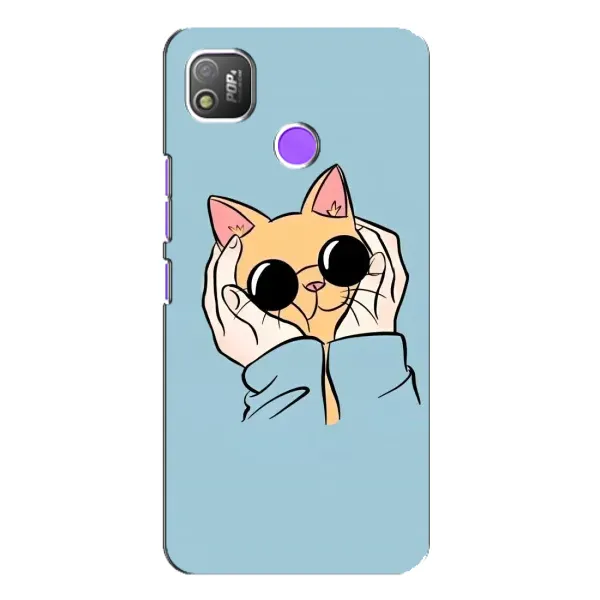 Чехол с принтом «Котик в очках» для TECNO POP 4 Чехол с принтом «Котик в очках» для TECNO POP 4