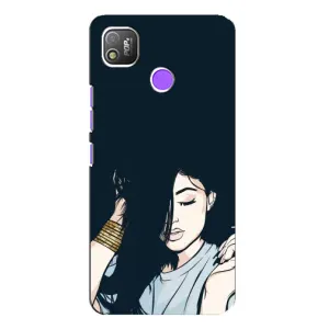 Чехол с печатью для TECNO POP 4 - (Мода) (AlphaPrint) (Красивая девочка)