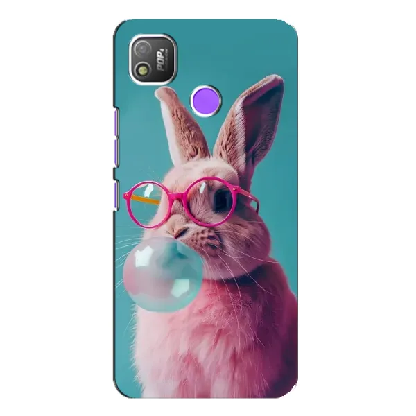 Чехол с принтом «Кролик в очках» для TECNO POP 4