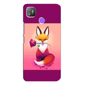 Чехлы с картинкой Лисички для TECNO POP 4 (VPrint) (Лисичка с розочкой)