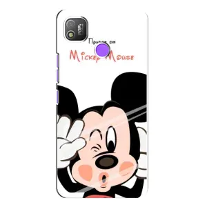 Эксклюзивный чехол для TECNO POP 4 (AlphaPrint - Мультяшные) (Маус Микки)