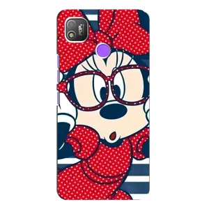 Эксклюзивный чехол для TECNO POP 4 (AlphaPrint - Мультяшные) (Маус в очках)
