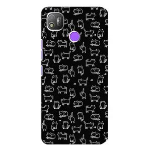 Чехол с принтом для TECNO POP 4 (AlphaPrint) Модные коты (Меленькие котики)