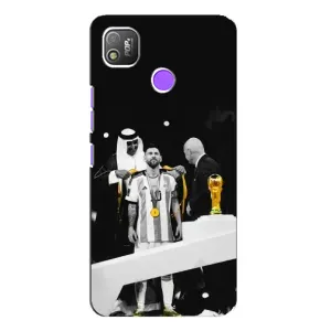 Чехлы для TECNO POP 4 (Leo чемпион) (AlphaPrint) (Месси в накидке)