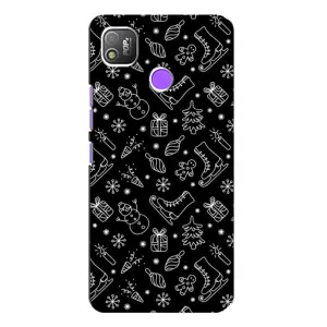 Новогодние, Праздничные Чехлы для TECNO POP 4 - 2024 год (Новогодний фон)