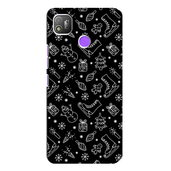 Чехол с принтом «Новогодний фон» для TECNO POP 4