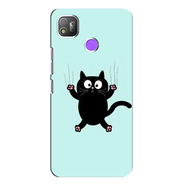 Чехол с принтом «Падающий кот» для TECNO POP 4