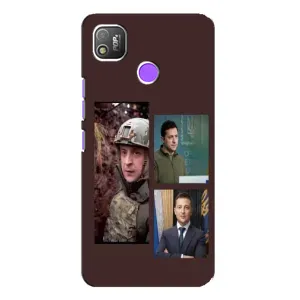 Чехол для TECNO POP 4 (AlphaPrint - с принтом Зеленского) (Президент)
