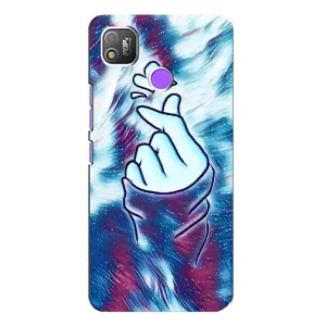 Чехол с принтом для TECNO POP 4 (AlphaPrint - Знак сердечка) (Радужное сердце)