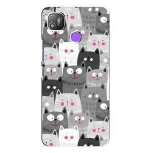 Чехлы с Котиками для TECNO POP 4 (VPrint) (Рисованные котики)