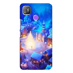 Рождественские Чехлы для TECNO POP 4 (VPrint) (Рождественский город)