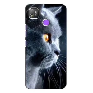 Чехлы с Котиками для TECNO POP 4 (VPrint) (Серый Кот)