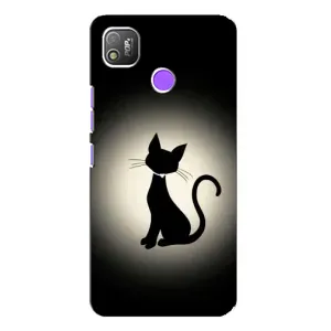 Чехол с принтом для TECNO POP 4 (AlphaPrint) Модные коты (Силуэт котика)