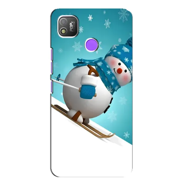 Чехол с принтом «Снеговик на лыжах» для TECNO POP 4