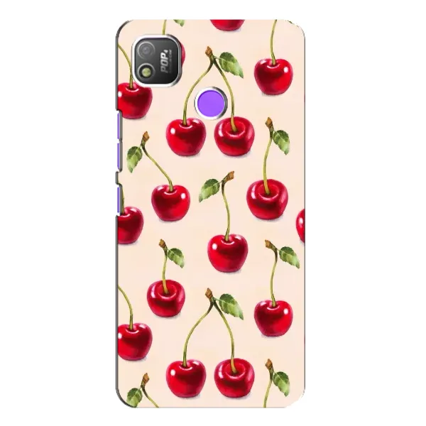 Чохол з принтом «Черешня» для TECNO POP 4