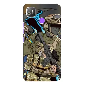 Чехлы с картинкой ЗСУ для TECNO POP 4 (AlphaPrint) (Воїн ЗСУ)