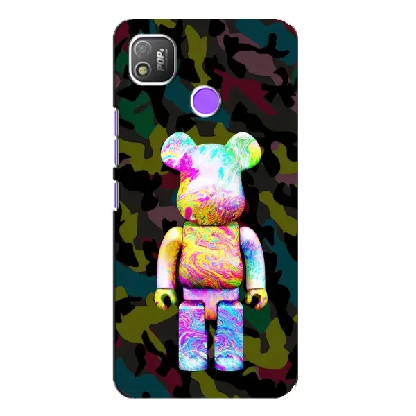 Чехол с принтом «Яркий Bearbrick» для TECNO POP 4