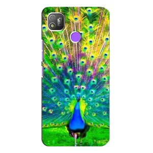Чехол с птицами на TECNO POP 4 (VPrint) (Яркий Павлин)