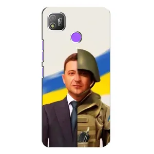 Чехол для TECNO POP 4 (AlphaPrint - с принтом Зеленского) (Зеленский солдат)