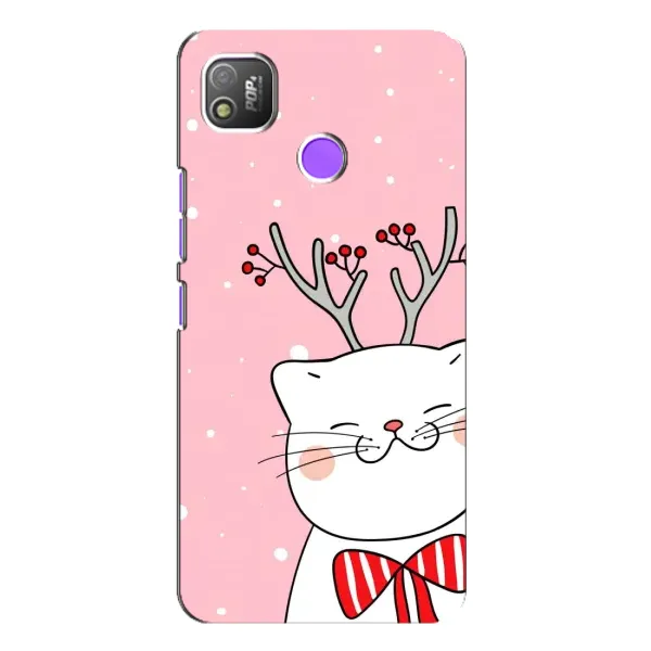 Чехол с принтом «Зимний кот» для TECNO POP 4