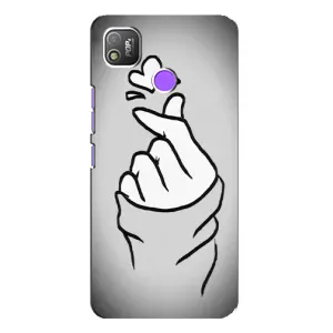 Чехол с принтом для TECNO POP 4 (AlphaPrint - Знак сердечка) (Значок Love)