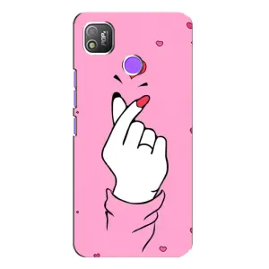 Чехол с принтом для TECNO POP 4 (AlphaPrint - Знак сердечка) (Знак Love)
