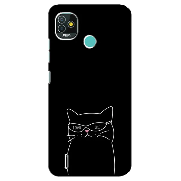 Чехол с принтом «Равнодушный кот» для TECNO Pop 5 (BD2p)