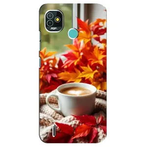Чехол с уникальным дизайном «Осень с кофе» для TECNO Pop 5 (BD2p)