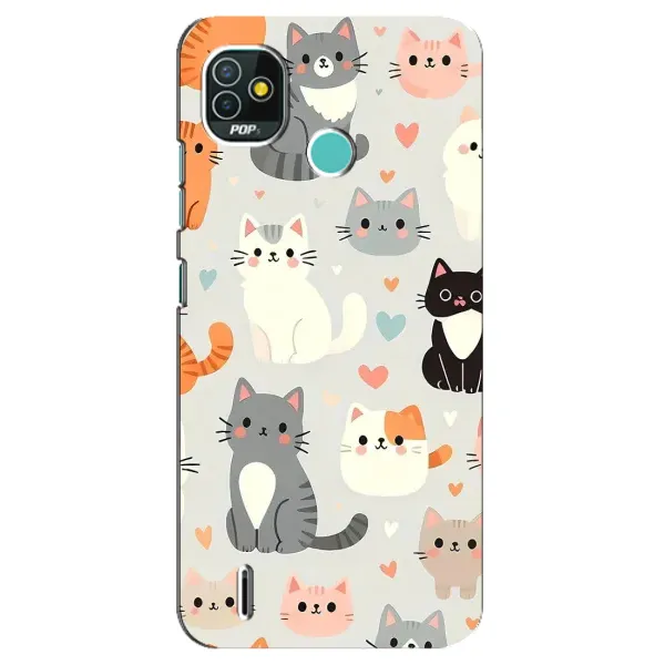 Чехол с принтом «Коллаж котов» для TECNO Pop 5 (BD2p)