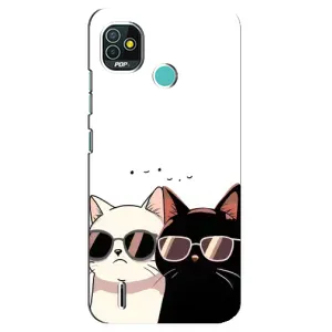 Чехол с принтом «Коты в очках» для TECNO Pop 5 (BD2p)