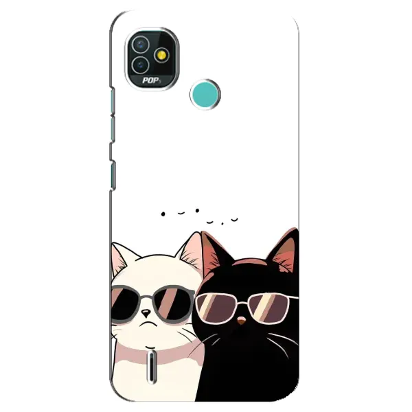 Чехол с принтом «Коты в очках» для TECNO Pop 5 (BD2p)