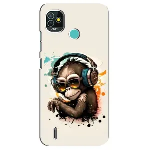 Чохол з Мавпами TECNO Pop 5 (BD2p) - (AlphaPrint) (Макака в навушниках)
